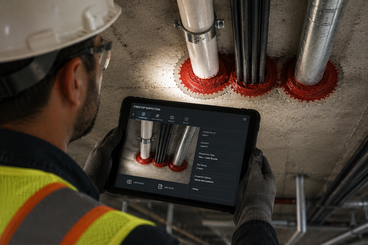 Firestop inspection and remediation